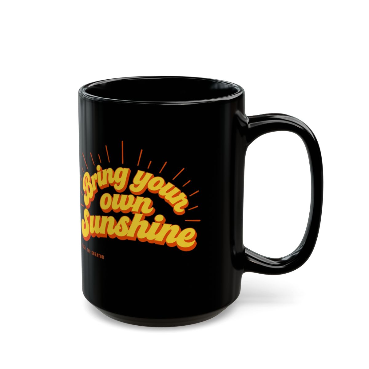 Tyler, The Creator "Bring your own sunshine" Black Mug - alternate angle 5, merchandise