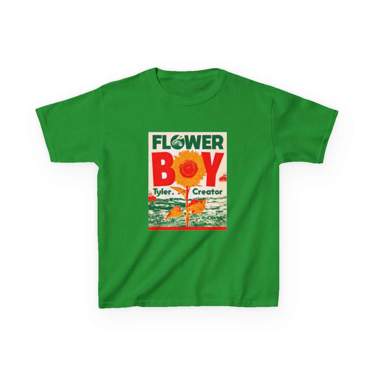 Tyler The Creator Vibrant Floral Art for Music Lovers Kids T-Shirt | Tyler, The Creator - alternate angle 2, merchandise