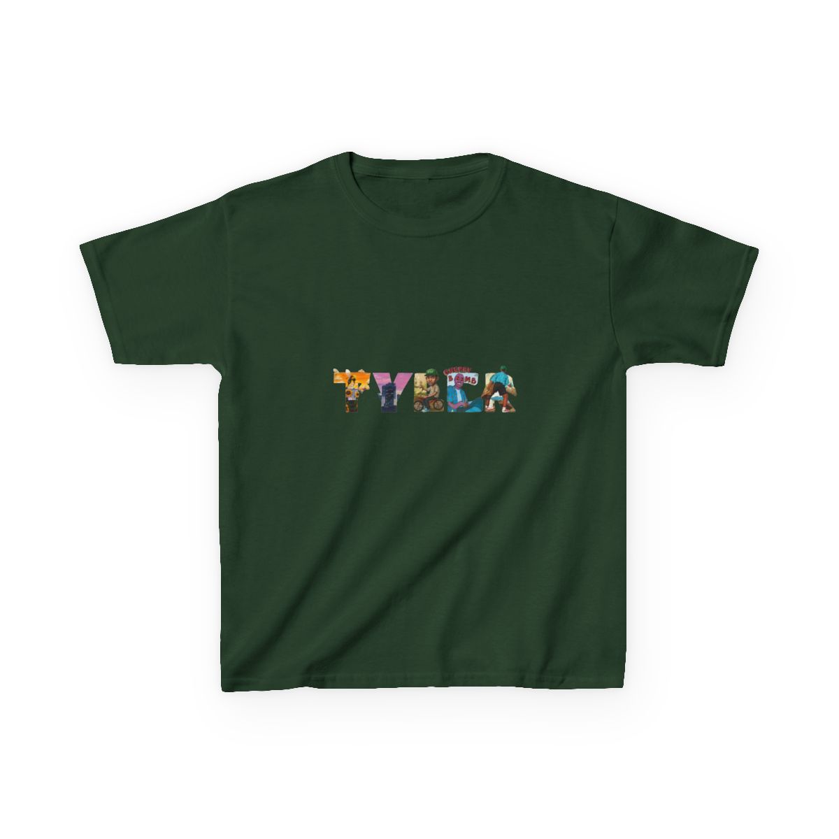 Tyler The Creator Album Eras Typography Kids T-Shirt | Tyler, The Creator - alternate angle 3, merchandise